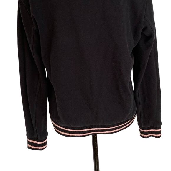 FILA Retro Black French Terry Crewneck Pullover Sweatshirt Woman's Size Medium - Picture 3 of 9